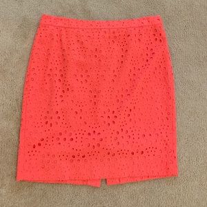 Coral eyelet skirt